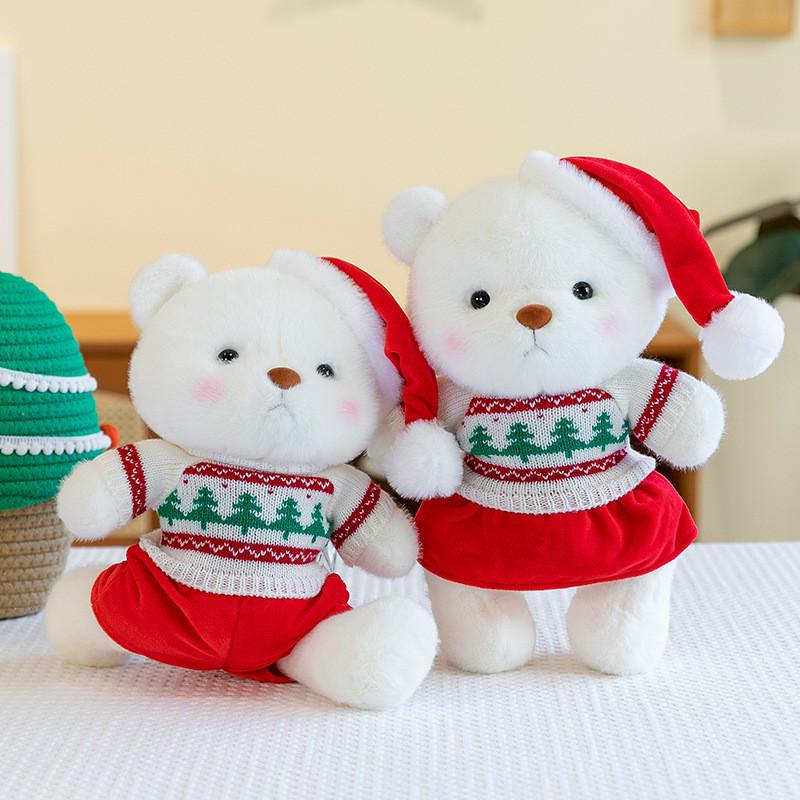 Cute Christmas Bear Plush Toy Cartoon Decoration Doll Girl Children Holiday Gift