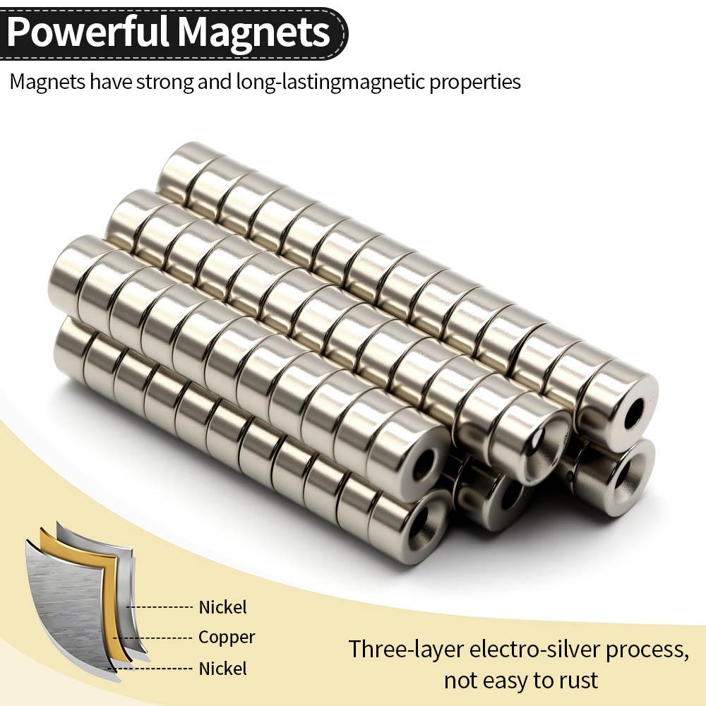 10x5-4mm Super Strong Neodymium Magnet  N35 NdfeB Permanent Magnetic imanes Round with holes Powerful Magnets Refrigerator