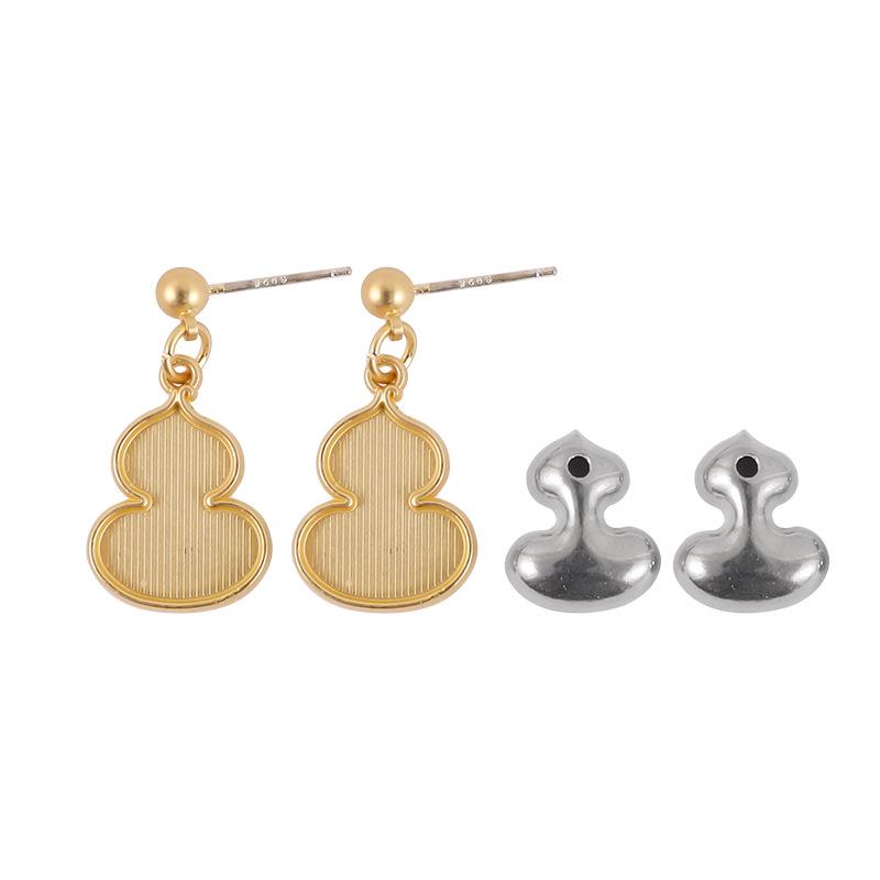 DIY Handmade Brocade Dangle Earrings Kit with 925 Silver Needles - New Chinese Style Gift Set