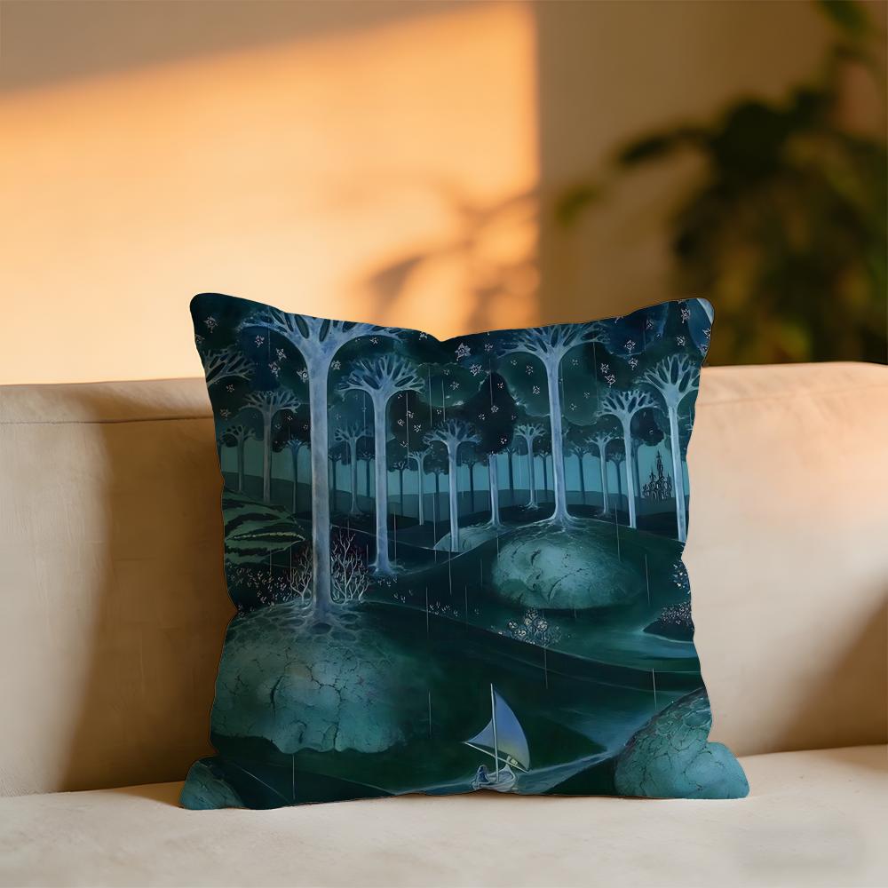 Elves Danish Illustrator Malene Reynolds Laugesen Cushion Cover Cozy Velvet Throw PillowSoft Warm Cushion For Sofa  Bed