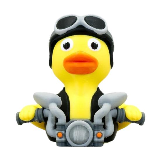 Spartan Warrior Duck Figurine, 3D Printed Motorcycle Rider Duck Statue, Cartoon Yellow Duck Tabletop Ornament, Gift Duck Lovers