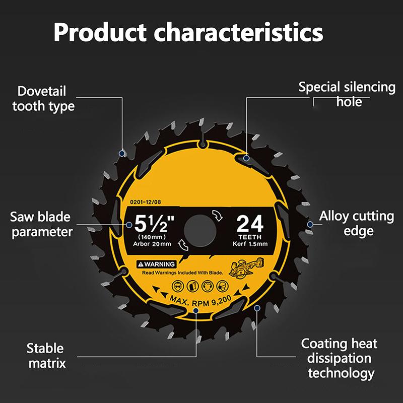 Carbide Circular Saw Blade Wheel Discs Wood Cutting Disc 110/125/132/140/150/165/185Mm Woodworking Saw Blade With 18/24 Teeth