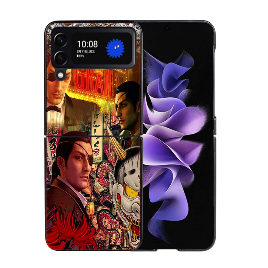 Yakuza 0 Game Phone Case For Samsung Z Flip 7 6 5G Galaxy Z Flip4 Z Flip5 Z Flip3 Coque Black Hard PC Shell Protective Cover