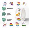 500 Pictures/roll Roll Sticker Tape Cartoon Mixed Color Manual Account Material Envelope Seal
