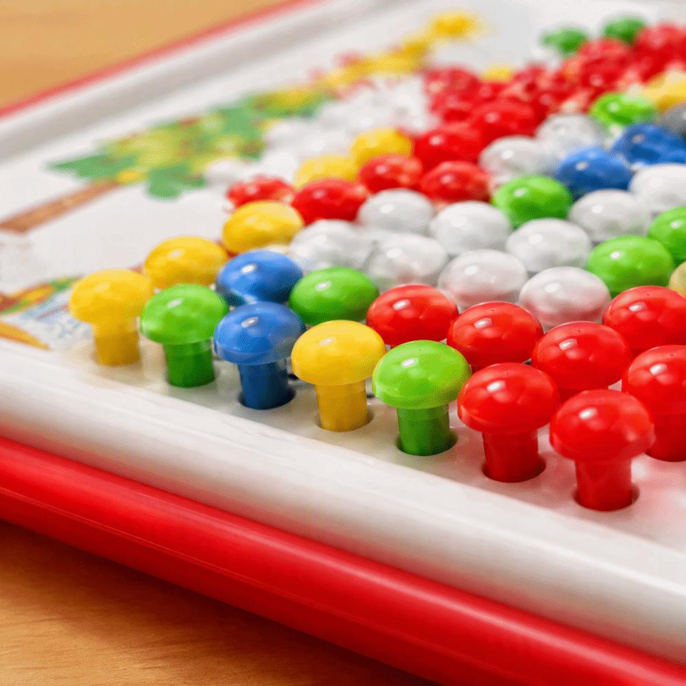 Colorful Patterns DIY Peg Art Building Toy Mushroom Nail Pegboard  Early Educational Activities