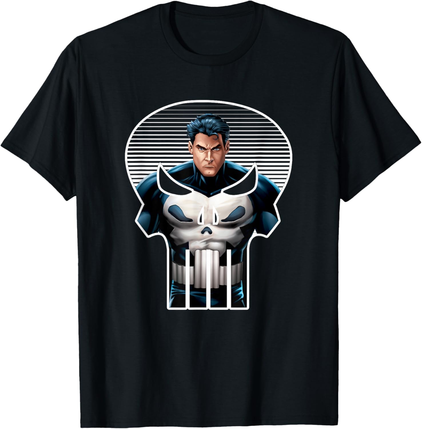 Marvel Punisher Frank Castle Bust Classic Skull Logo V2 T-Shirt S