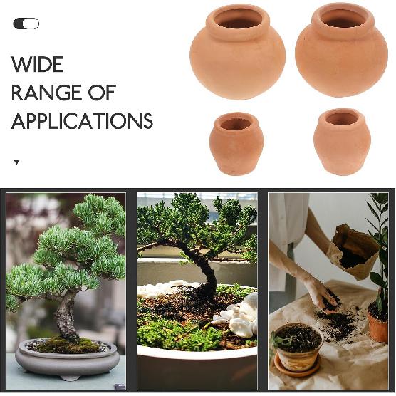 

VANZACK Мини глиняные горшки, 4 шт. Миниатюрный терракотовый горшок Глиняный керамический гончарный плантатор Горшки для кактусов и цветов Горшок для рассады суккулентов для растений Поделки Свадьба