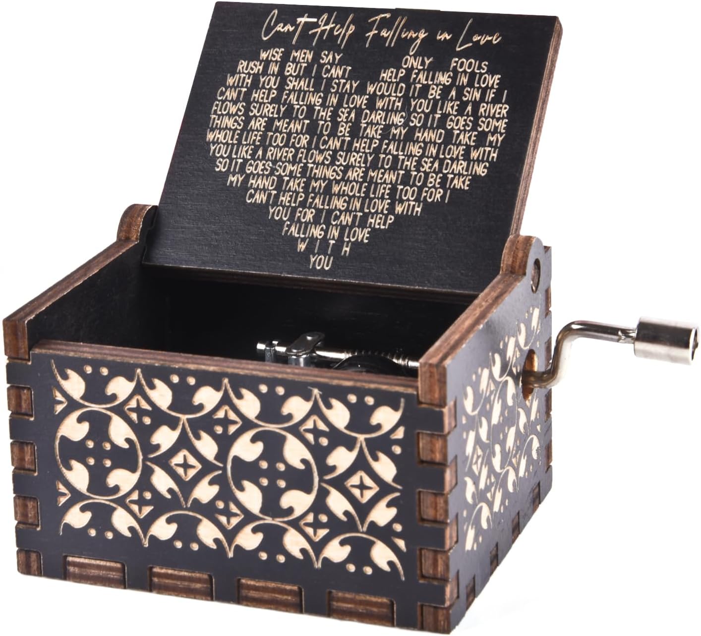

Can t Help Falling in Love Wood Music Box, Antique Engraved Musical Boxes Case for Love One Wooden Music Box - Gifts for Lover