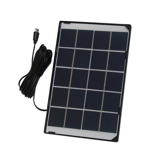Panel słoneczny 6W 5V Przenośny Wysoka Wydajność Lekki Typ-C Zewnętrzna Lampa Ogrodowa Latarnia Kempingowa Kamera Bezpieczeństwa Płyta Ładowarki Słonecznej z Kablem 5M