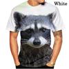 Summer Round Neck 3D Cute Funny Raccoon Graphic Print Top Fashionable Casual Short Sleeved Men's T-shirts