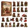Christmas Countdown Ornaments 24 Days Advent Calendar 2026, 2D Acrylic Reading Cats/Dogs/Forest Animals Tree Decor Ornament Calendar, Cute Pet