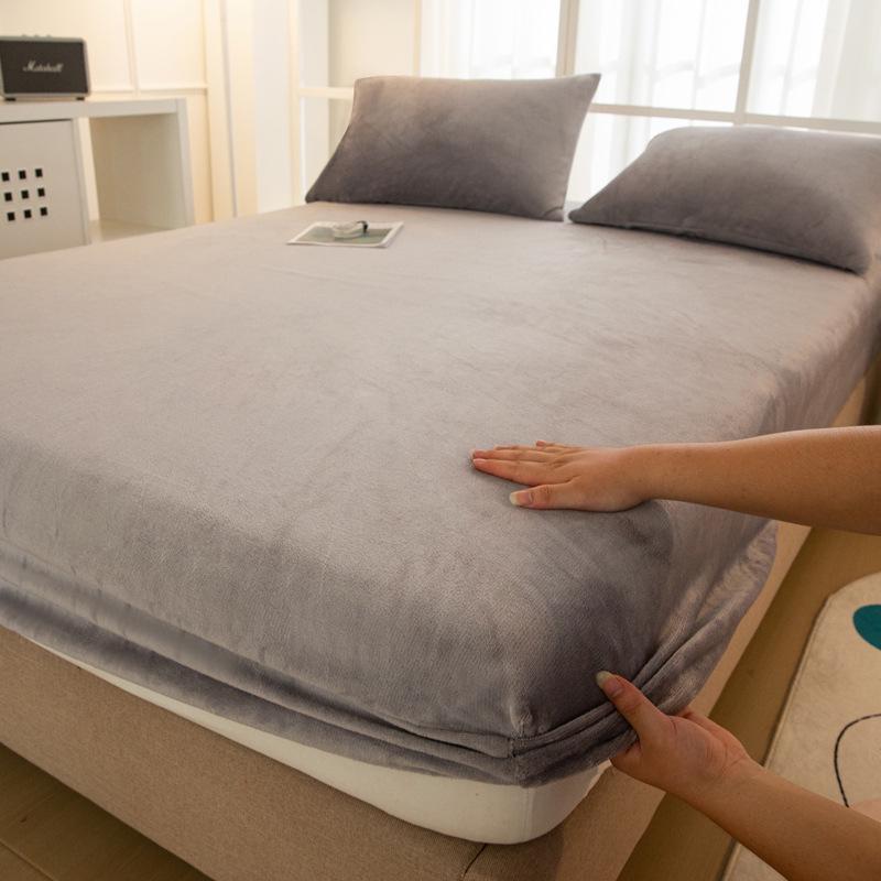 Winter Velvet Fitted Baby Sheet Set - Thick, Flocked, Non-slip, Warm Milk Velvet Sheet & Pillowcase Cover