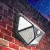 100 LED Solar Wall Light with Motion Sensor Three Modes Waterproof Outdoor Security Lighting for Garden Patio Yard Pathway