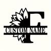 Metal Tulip Monogram Wall Art Custom Last Name Sign Housewarming Gift Personalized Metal Decor