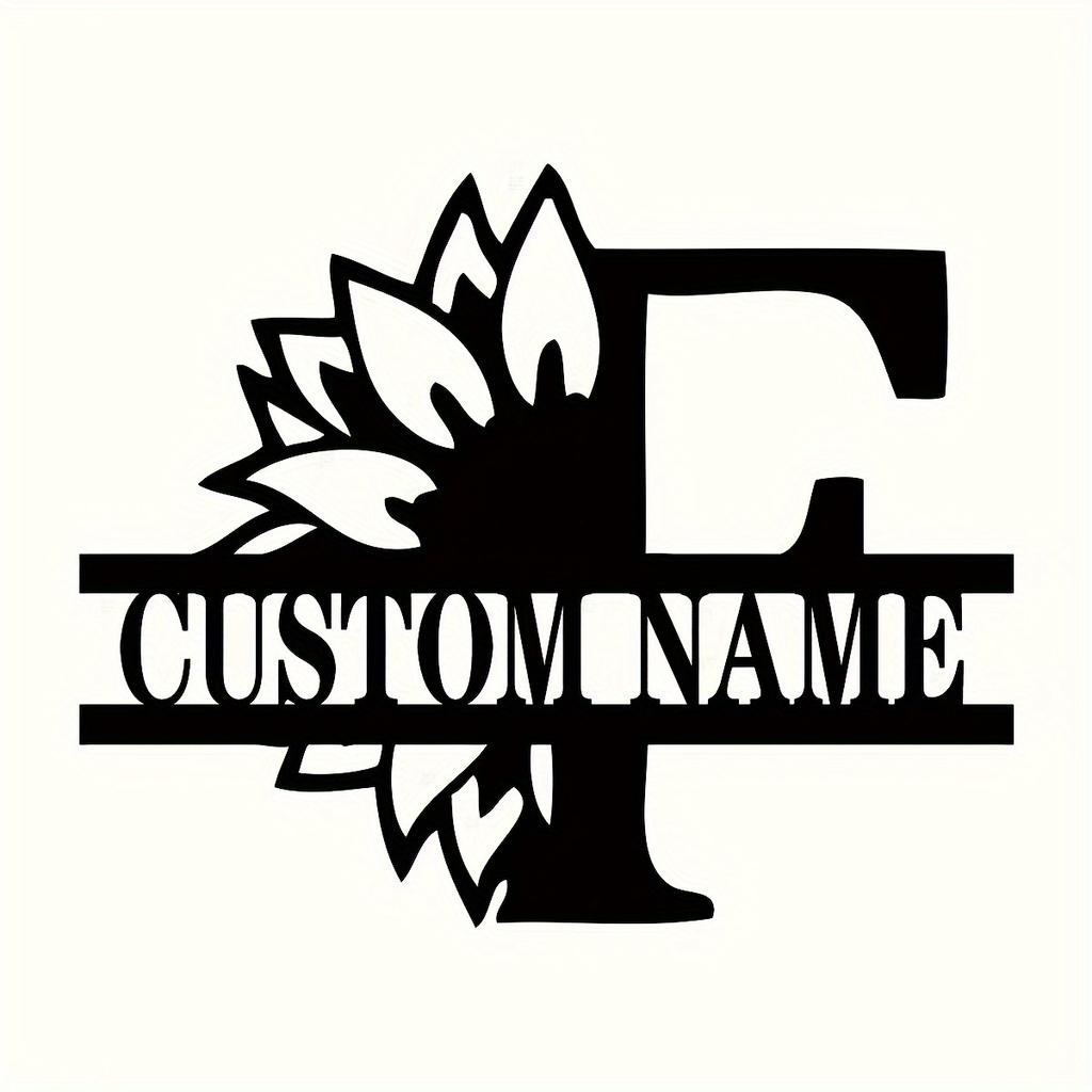 Metal Tulip Monogram Wall Art Custom Last Name Sign Housewarming Gift Personalized Metal Decor
