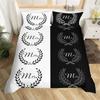 Set Biancheria da Letto Mr Mrs Microfibra Romantico Tema Matrimonio Set Copripiumino King Per San Valentino Citazioni Divertenti Cuore d'Amore Copripiumino