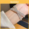 Luxury Geometric Diamondstudded Threelayer Cross Bracelet For Women