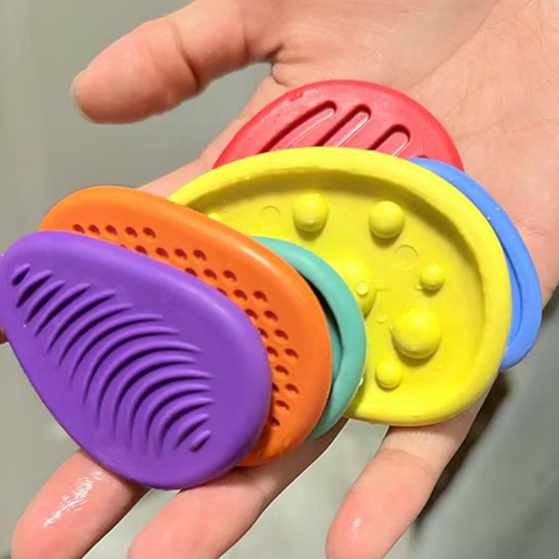 Toys 6PCS Silicone Textured Sensory Worry Stone Fdget Calming Down Autism Anxiety Stress Relief Gifts Classroom Prize Kids