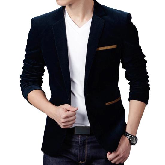 Suits Jacket Skin-friendly Long Sleeve Corduroy Men Fashion Casual Business Blazer for Autumn