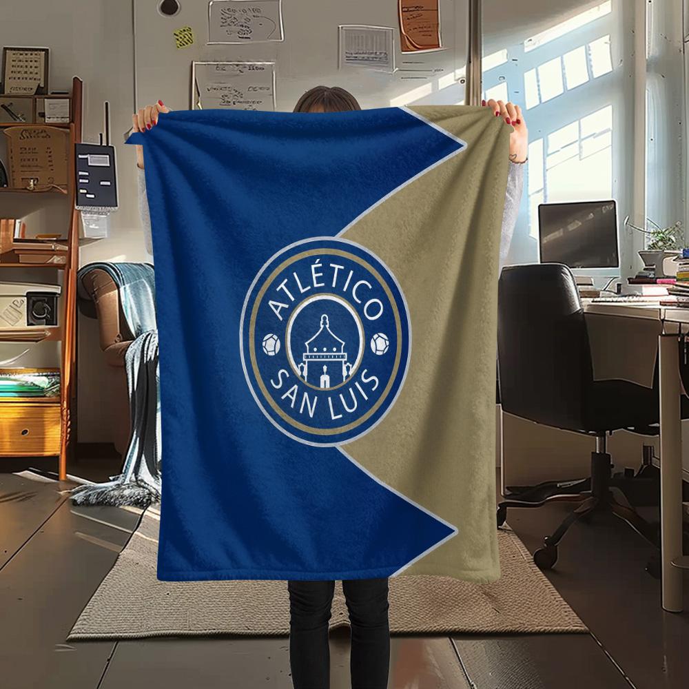 Club Atlético San Luis  Print Flannel Blanket, High quality Comfortable for All Seasons, Home Decor, Warmth and Comfort