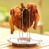 Stainless Steel Uncoated Chicken Roasting Rack with Base for Home, Hotel, and Restaurant.