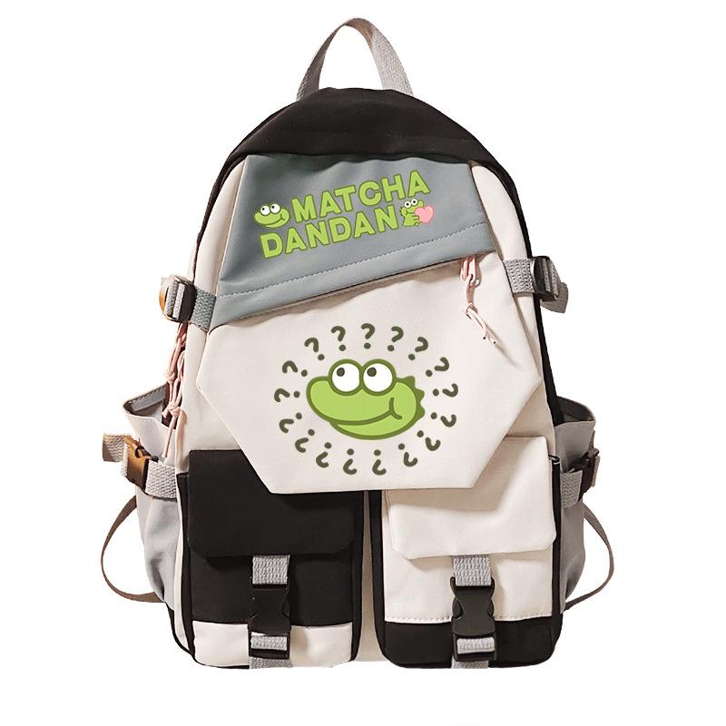 Personalized niche little crocodile expression bag schoolbag 2024 cross-border campus popular student schoolbag casual and simple