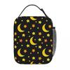 Cartoon Moon And Star Pattern Insulated Lunch Bag for Women Kids Leakproof Food Boxes Thermal Lunch Box Tote