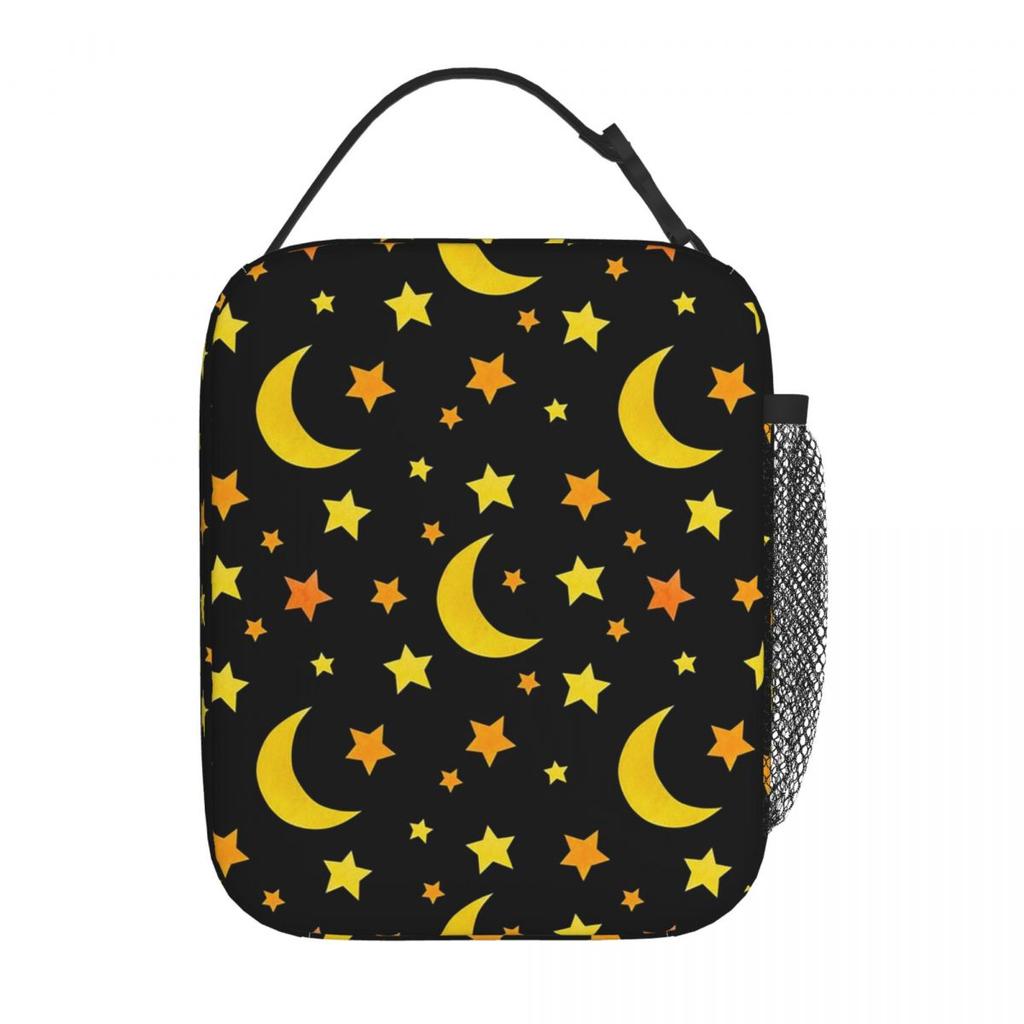 Cartoon Moon And Star Pattern Insulated Lunch Bag for Women Kids Leakproof Food Boxes Thermal Lunch Box Tote