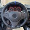 Car Steering Wheel Cover For BMW 1 Series E81 E82 E87 E88 3 Series E90 E91 E92 Carbon Leather Steering-Wheel Cover Wrap