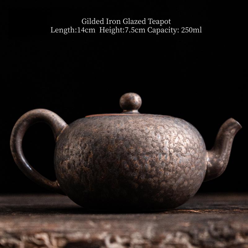 

250ml Ceramic Teapot Iron Glaze Vintage Ceramic Teaware Tea Kettle Tea Ceremony Tea Making Kungfu Teapot