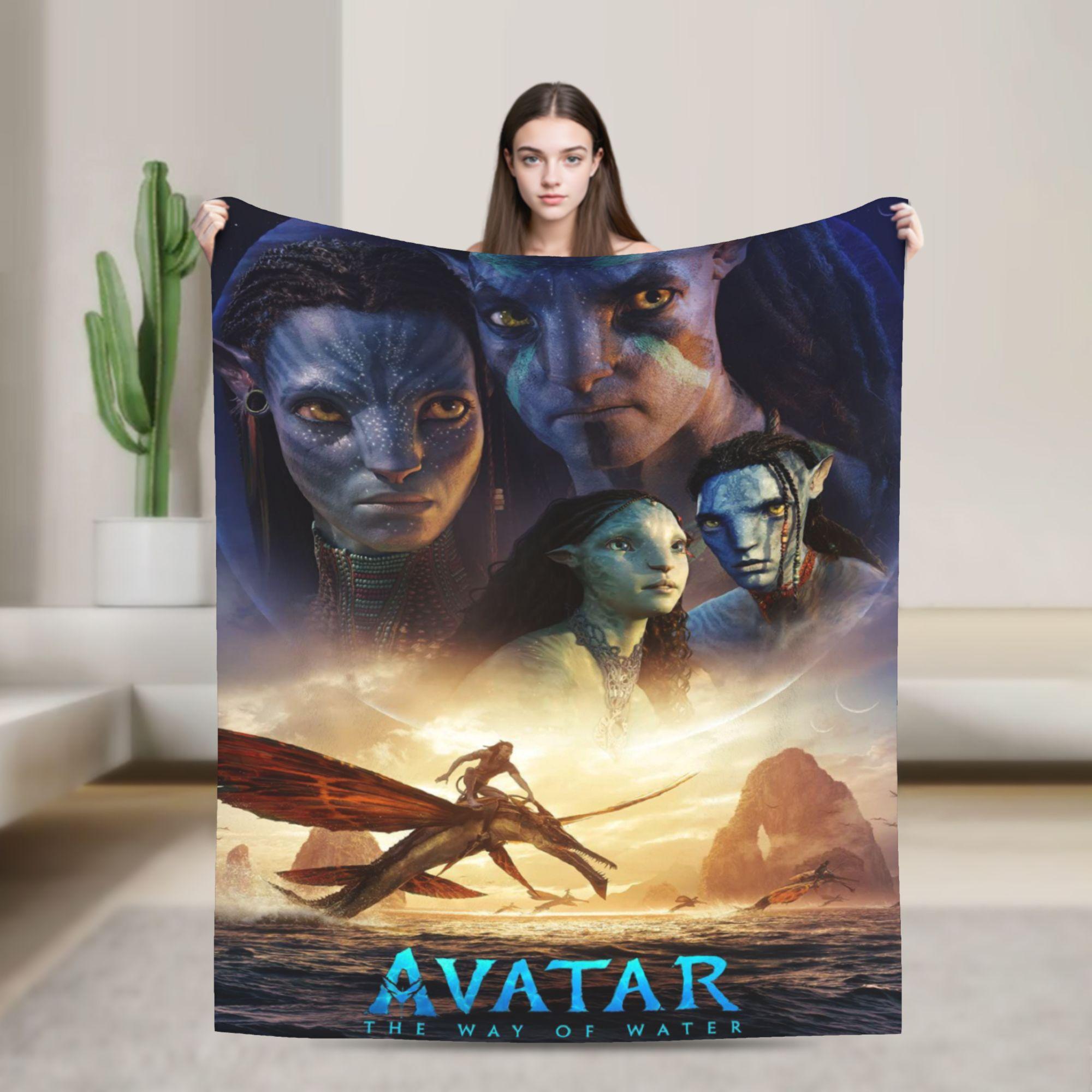 

Avatars The Way Of Water Movie Poster Flannel Blanket Boy Soft Cozy Throw Blanket Winter Living Room Bedspread Sofa Bed Cover 75x90cm