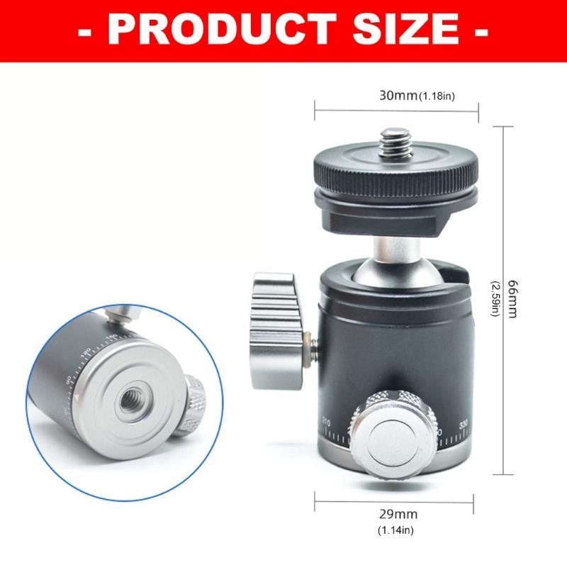 Panoramic Tripod Head Camera Phone Video Pan 1/4inch Screw Mount Ball Head for DSLR Monopod Adapter Photography