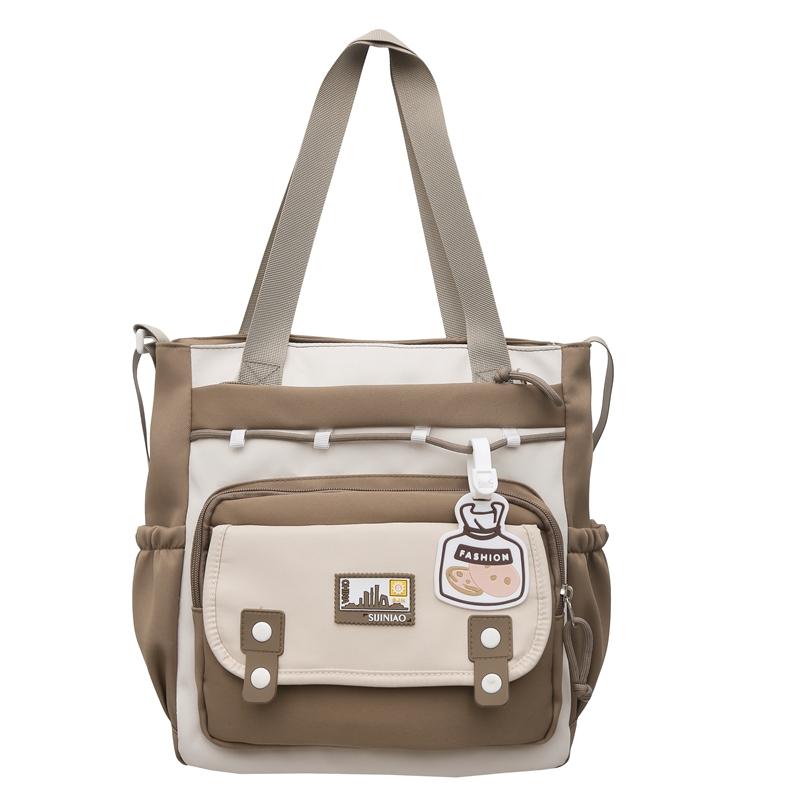 Student Schoolbag Female College Style Large Capacity Backpack Computer Backpack Color Block Shoulder Bag