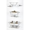 Household Rectangular Hot Pot Stove Restaurant Glass Buffet Stove Single Two Three Grid Food Heating Containers