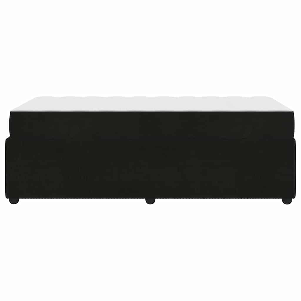 Bed Frame with Mattress Black 80 X 200 Cm Fabric