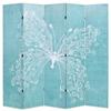 Room Divider - vidaXL - Blue Butterfly - 200 X 170 Cm - Solid Wood - Interior