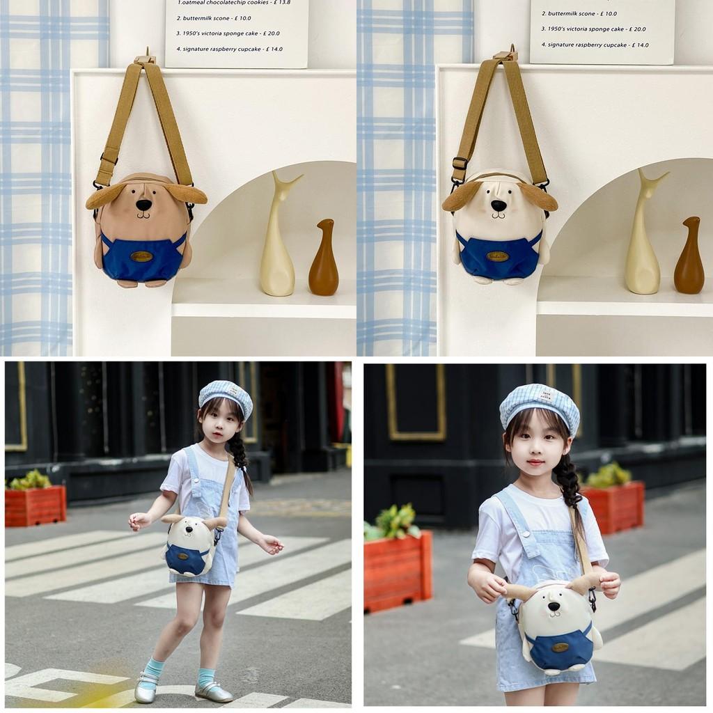 Children Nylon Cute Dog Shoulder Bag With Breathable And Durable Design For School Use