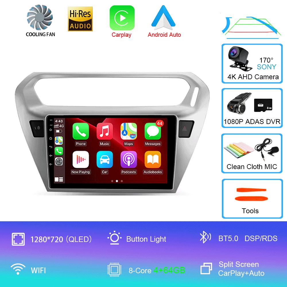 Car Radio Android 14 For Peugeot 301 Citroen Elysee 2013 2014 2015 2016 2017 2018 Multimedia Player Stereo Carplay 2din Audio BT