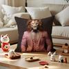 Maximalist Eclectic Animal Cushion Cover Silky Short Plush with Invisible Zipper Dustproof Sofa Pillow Cover for Home Decor
