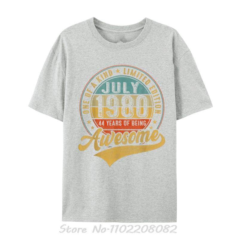 Retro Made In 1980 July Limited Edition Tees Birthday Unique Tshirt Fitness Tshirt Fashion Casual Streetwear Cotton T Shirt Top