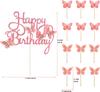 13 buc Toppere Roz Fluturi pentru Tort La Mulți Ani Topper pentru Tort Fluturi 3D Decorațiuni pentru Baby Shower Decorațiuni pentru Tort de Ziua de Naștere