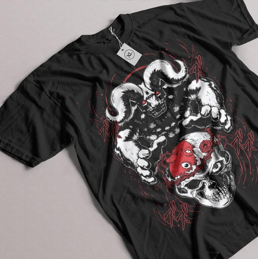 Berserk Tshirt Unisexga Strip Guts Berserker Armour Horror Anime Tshirt Black S