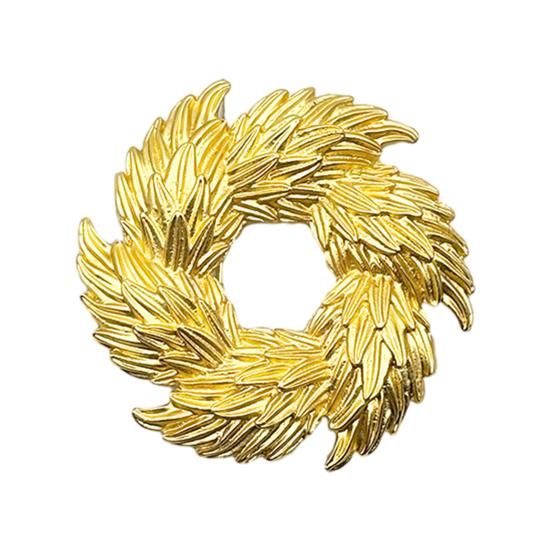 

Golden Flower Brooch Vintage Rhinestone Leaf Lapel Pin Sweater Cardigan Coat Business Suit Decoration Men Women Clothing Accessories