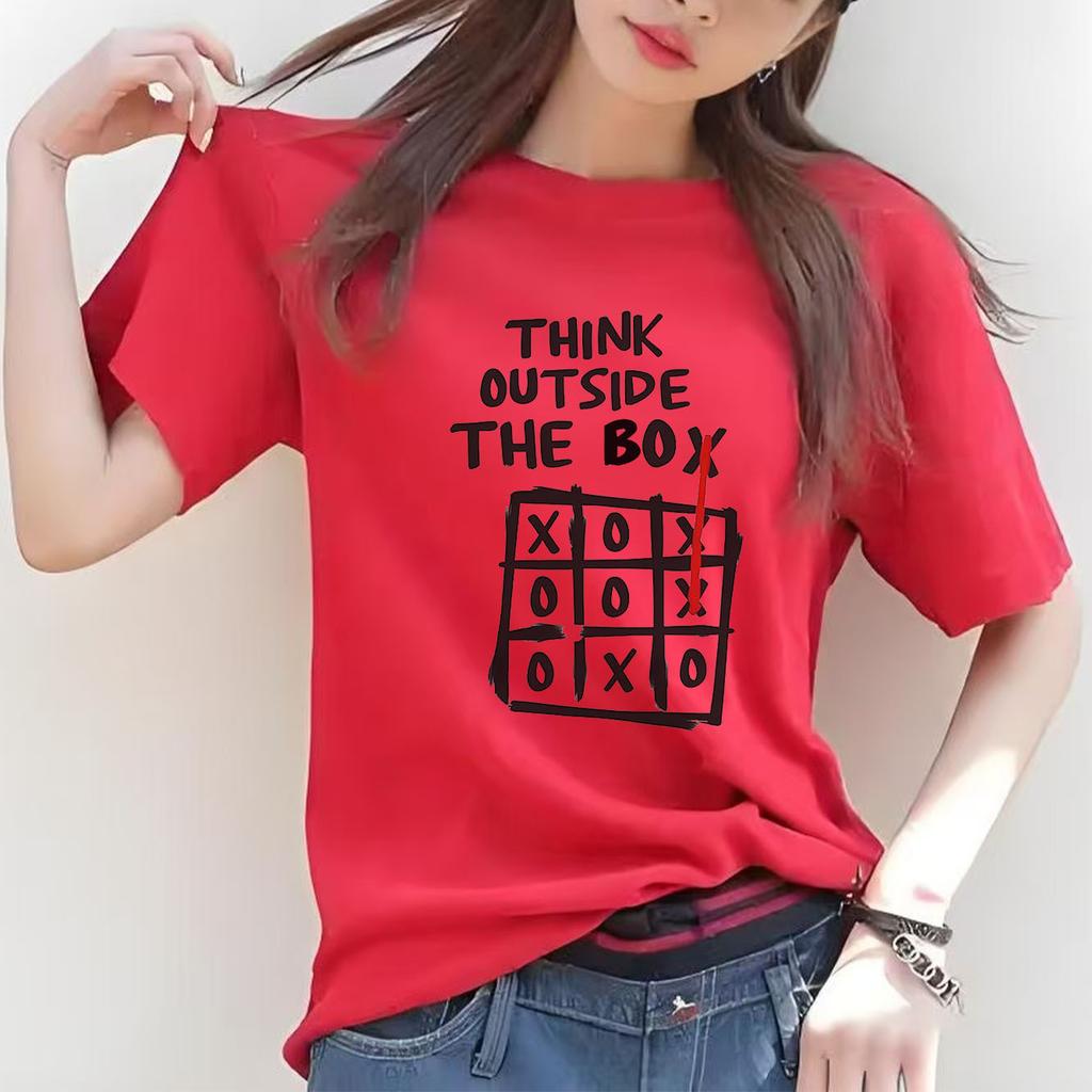 Fashionable Fun Print Pattern TShirt Casual Short Sleeve Round Neck Versatile Womens TShirt for All Seasons