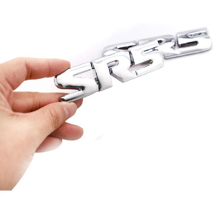 2X SR5 Emblem 4X4 Car Side Fender Rear Tailgate Decal Metal Sticker Badge Suitable for Tacoma (Silver)