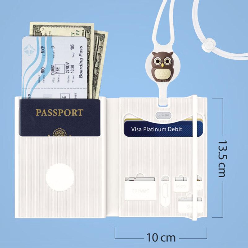 Porta-Passaporte e Carteira de Viagem Ósseo com Organizador de Documentos