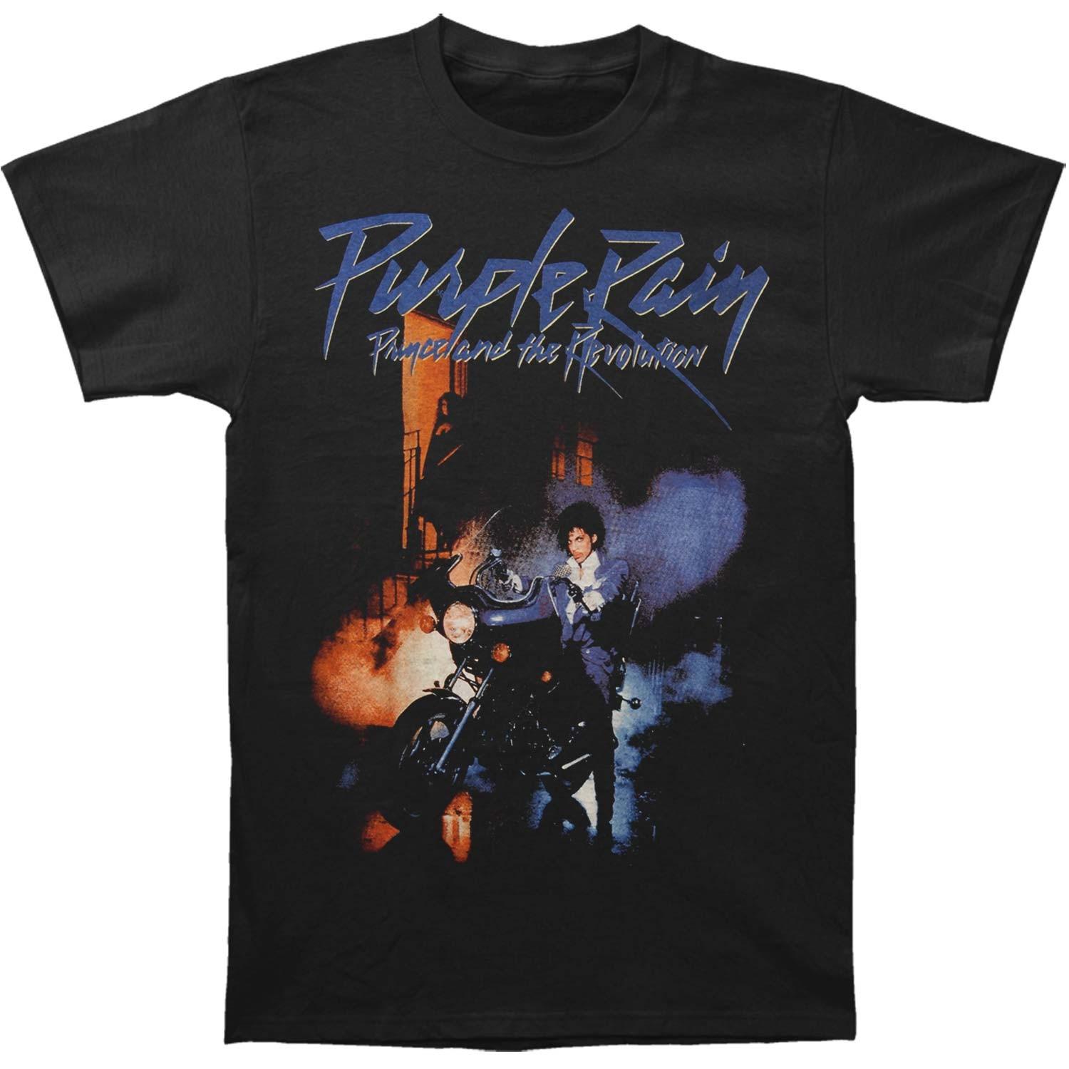Men s Prince Purple Rain Slim Fit T-shirt Small Black L