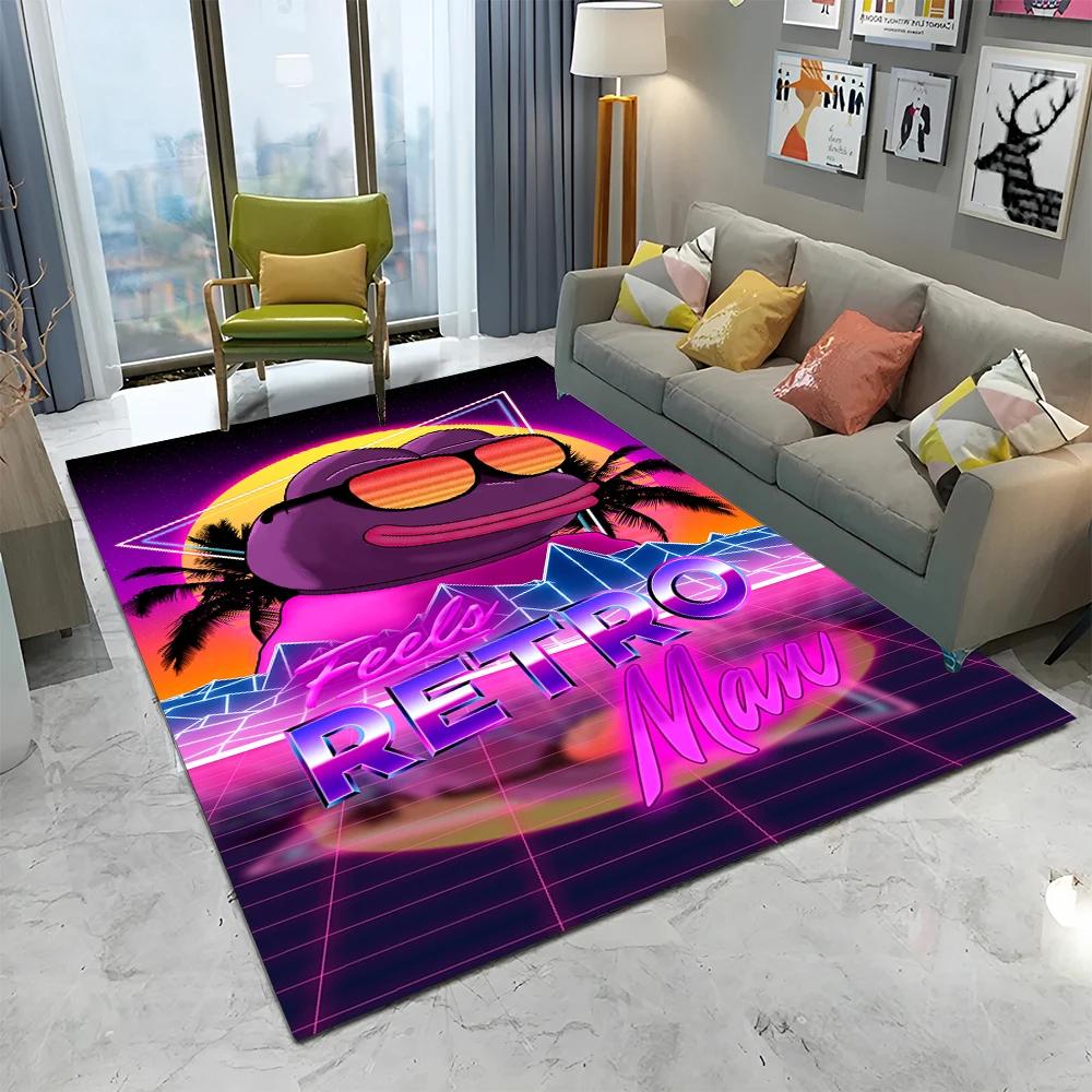 3D Pepe The Frog Face Cartoon Carpet Rug for Home Living Room Bedroom Sofa Doormat Decor,kids Play Area Rug Non-slip Floor Mat
