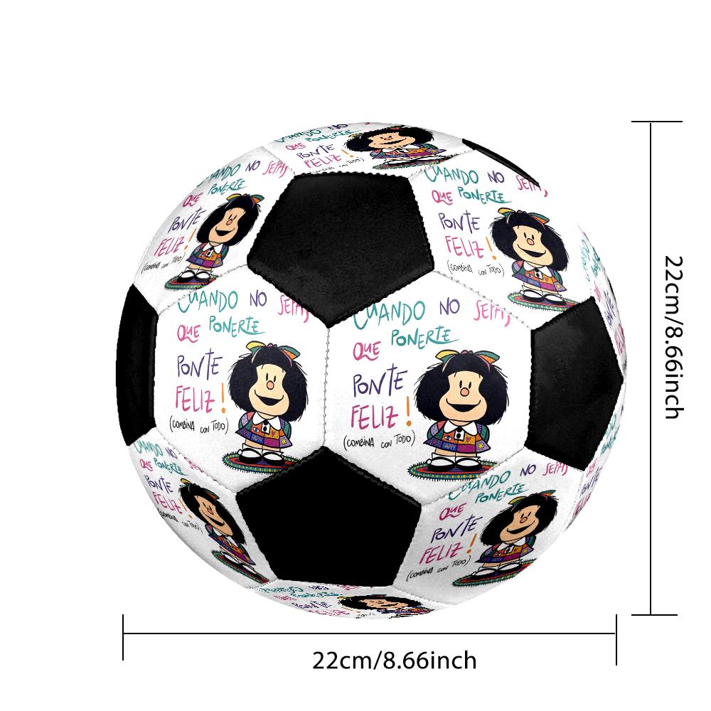 Mafalda Indoor Soccer Ball Colorful Machine Stitched PVC Size 5 Team Training Competition Ready Durable High-Bounce Cool Sports Gift