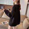 Spring and Autumn New Thin Sweatshirt Women's T-shirt Women's Loose Covering Flesh Large Size Fashionable High-end Women's Outerwear Top Long Sleeve
